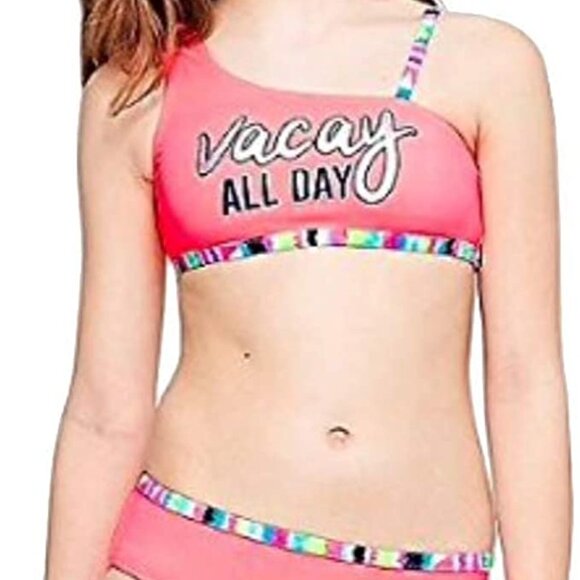 Multi Color Reversibile 2 Pcs Justice Bikini Swimsuit Suize 8 - Picture 2 of 16